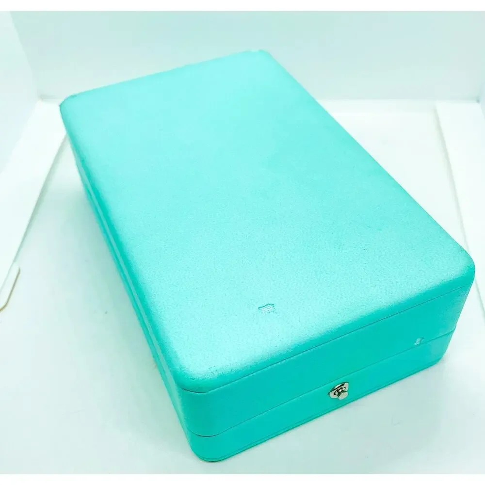 Tiffany & Co. Blue Leather Necklace & Earrings Holder Case Display Box